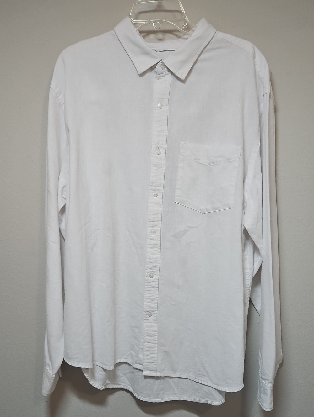 Old Navy XXL Classic White Linen Button-Up Shirt